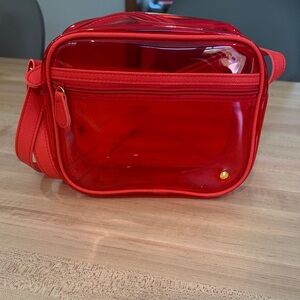 Red Transparent Crossbody Bag